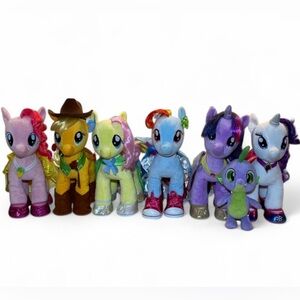 My Little Pony Build a Bear Plush Rainbow Twilight Apple Fluttershy Rarity Lot